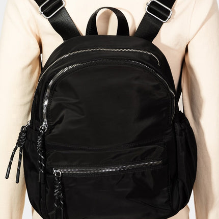 Fame Adjustable Strap Nylon Backpack Bag with Side Pockets