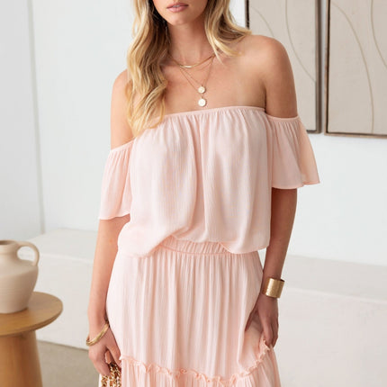 Gilli Frill Off-Shoulder Tiered Dress