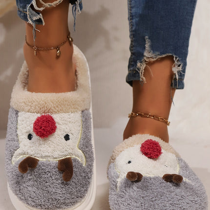 Elk Furry PVC Flat Slippers