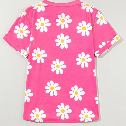 Printed Round Neck Short Sleeve T-Shirt