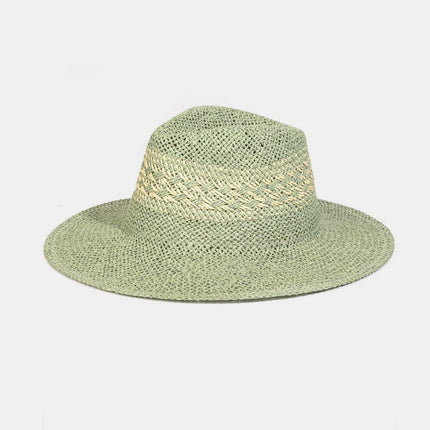 Fame Contrast Wide Brim Straw Hat