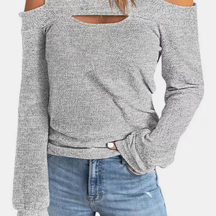 Full Size Cutout Cold Shoulder Blouse