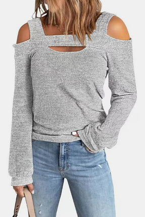 Full Size Cutout Cold Shoulder Blouse