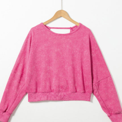 Cutout Round Neck Long Sleeve Sweatshirt