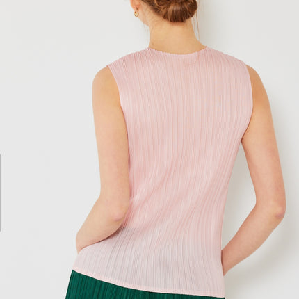 Marina West Swim Pleated Sleeveless Crewneck Tank