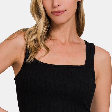 Zenana Ribbed Cropped Tank