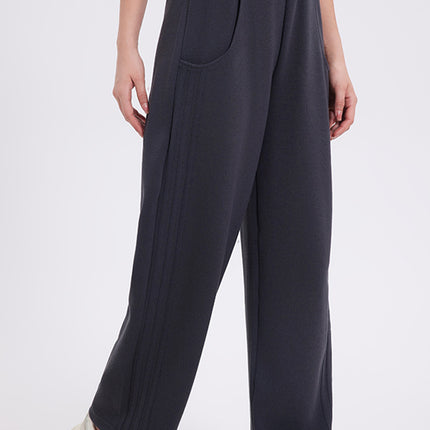 Basic Bae Elastic Waist Straight Leg Pants with Pockets