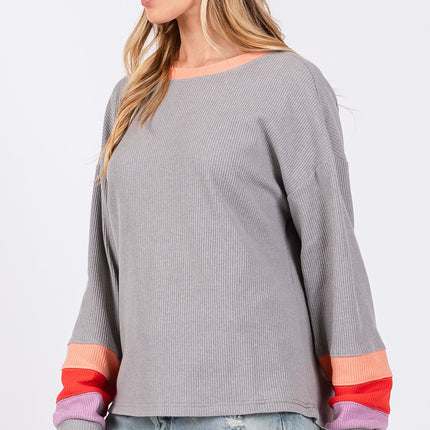 SAGE + FIG Color Block Waffle Knit T-Shirt