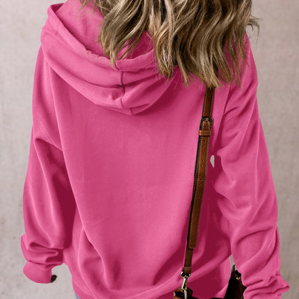 Drawstring Pocketed Long Sleeve Hoodie