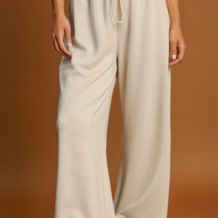 Drawstring Wide Leg Pants