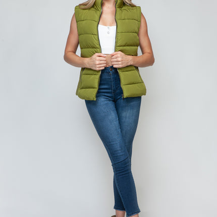 Snobbish Zip Up Turtleneck Vest with Pockets