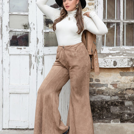 Plus Size Pocketed Flare Pants