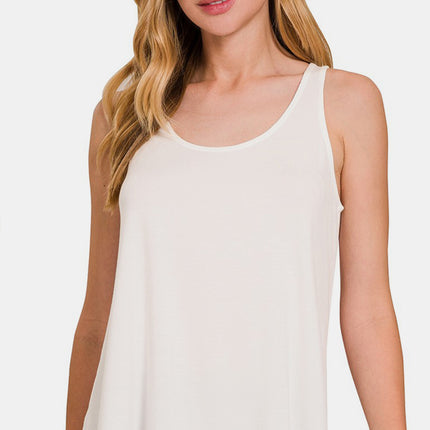 Zenana Round Neck Flowy Hem Tank