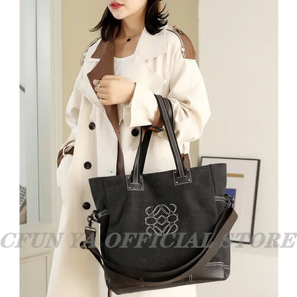 CFUN YA Trend Canvas Tote Bags For Women Female Shoulder Bag Messenger Pack Large Top Handle Bag Handbags Mummy Bolsa Feminina - Vickie Lynn's
