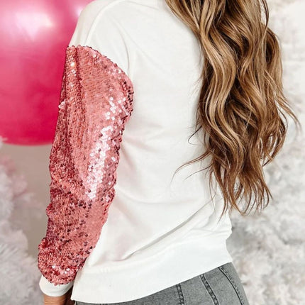 Sequin Nutcracker Round Neck Long Sleeve Sweatshirt