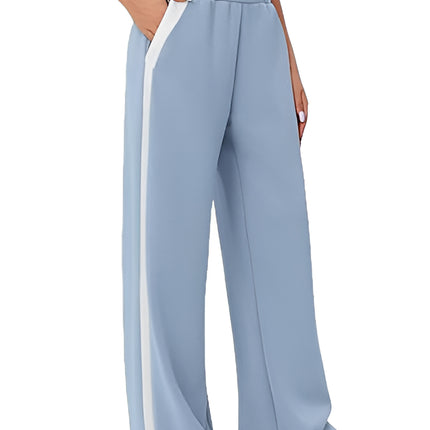 Side Striped Wide Leg Pants