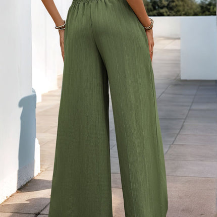 Perfee Smocked Wide Leg Pants