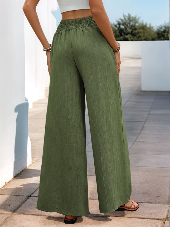 Perfee Smocked Wide Leg Pants