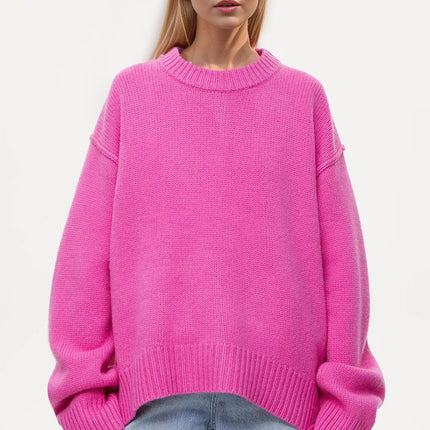 Basic Bae Round Neck Dropped Shoulder Sweater