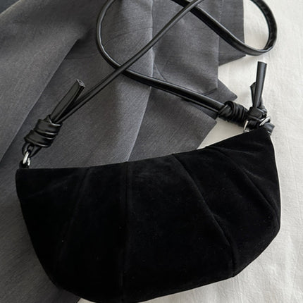 Suede Croissant Shape Shoulder Bag