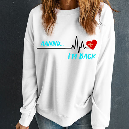 Graphic Round Neck Long Sleeve Sweatshirt - Vickie Lynn's