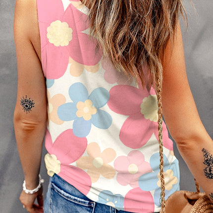 Flower Printed Round Neck Tank