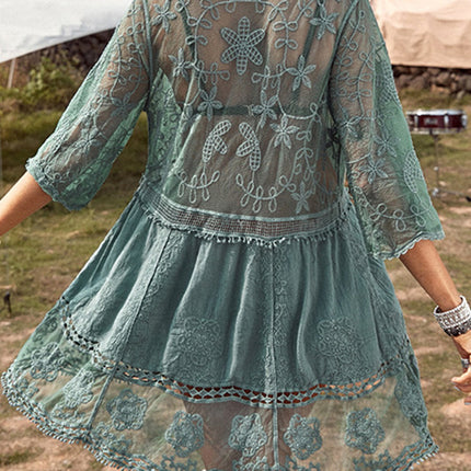 Lace Detail Plunge Cover-Up Dress