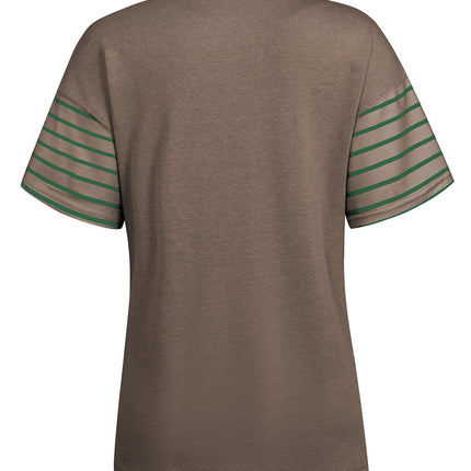 Striped Round Neck Short Sleeve T-Shirt