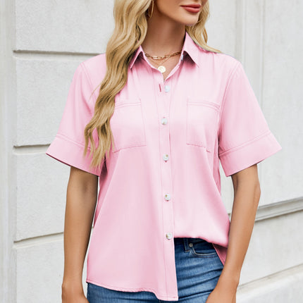 Collared Neck Short Sleeve Shirt