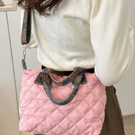 Bubble Textured Printed Strap Handbag