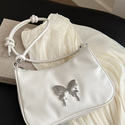 Butterfly PU Leather Knotted Strap Shoulder Bag