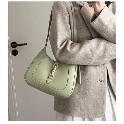 Vintage Women's Shoulder Bag 2023 Autumn Winter Fashion PU Leather Underarm Bags Trend All-Matched Crossbody Pack