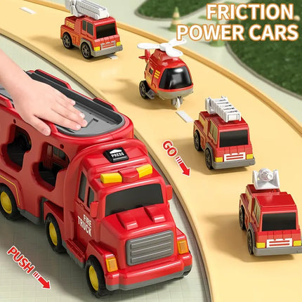 TEMI Diecast Carrier Truck Toys Cars Engineering  Vehicles  Excavator Bulldozer Truck Model Sets Kids Educational Boys For Toys
