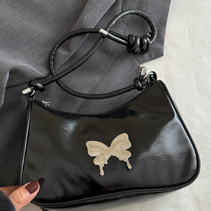 Butterfly PU Leather Knotted Strap Shoulder Bag