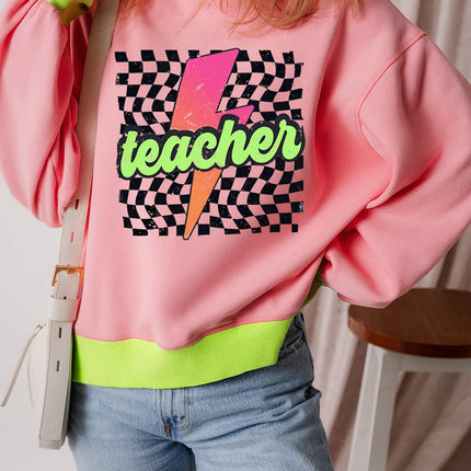 Graphic Round Neck Long Sleeve Sweatshirt