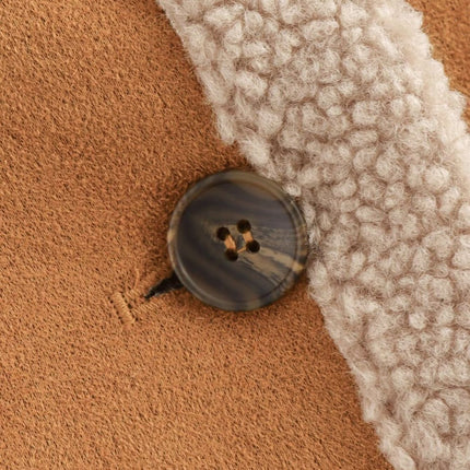 Fuzzy Collared Neck Long Sleeve Jacket