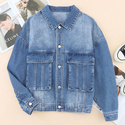 Collared Neck Button Up Denim Jacket