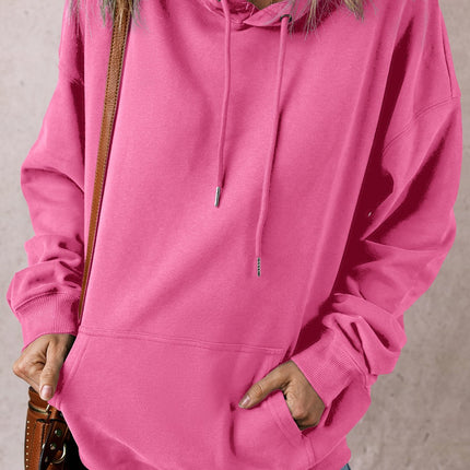 Drawstring Pocketed Long Sleeve Hoodie