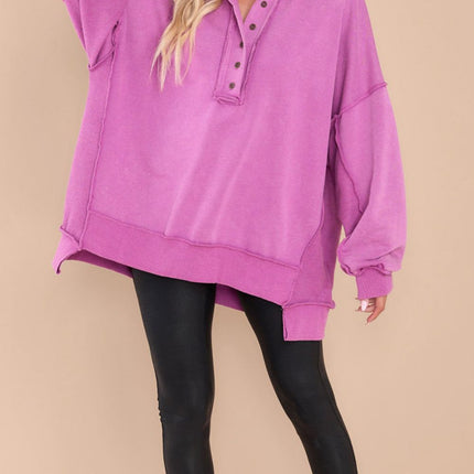 Exposed Seam Long Sleeve Sweatshirt