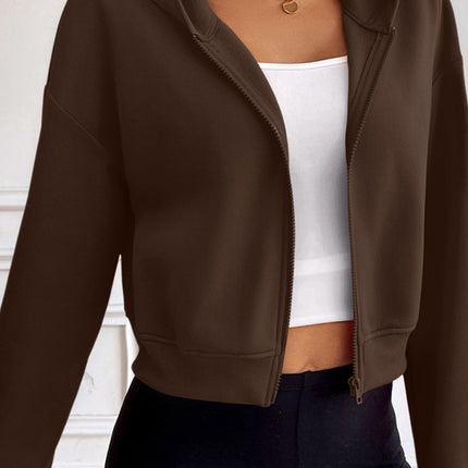 Ivy Lane Zip Up Dropped Shoulder Hooded Jacket