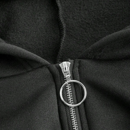 Zip Up Long Sleeve Cropped Hoodie