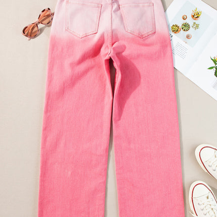 Rhinestone Gradient Straight Jeans