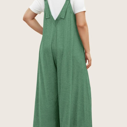 Full Size Pocketed Wide Leg Overalls