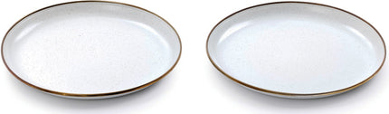 Enamel Plate Set Eggshell