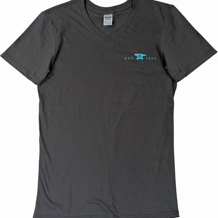 Womens T-Shirt Gray-Teal XXL