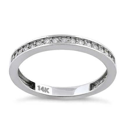 14K White Gold Half Eternity Diamond Ring