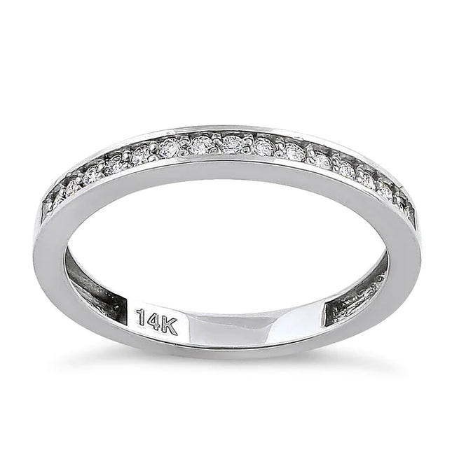 14K White Gold Half Eternity Diamond Ring