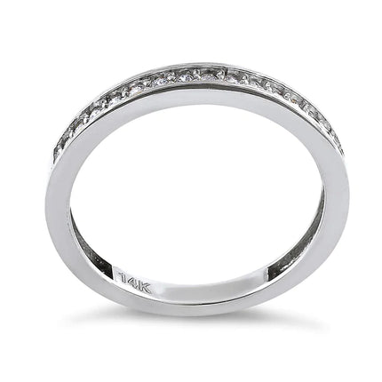 14K White Gold Half Eternity Diamond Ring