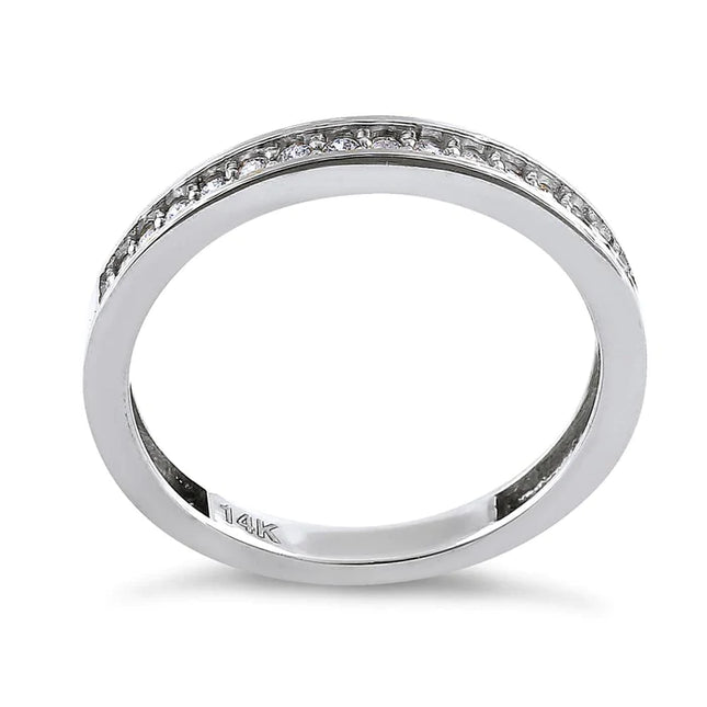 14K White Gold Half Eternity Diamond Ring
