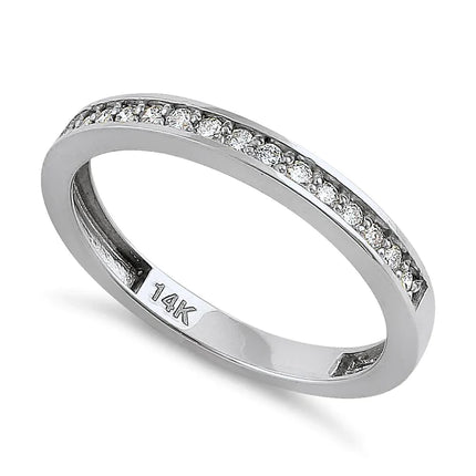 14K White Gold Half Eternity Diamond Ring